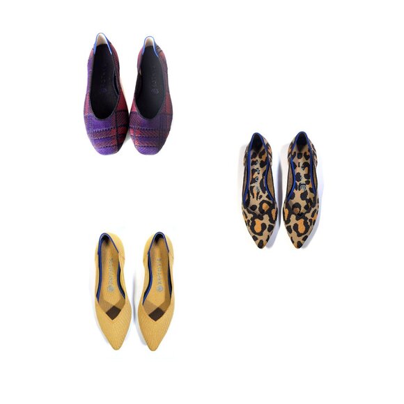 ROTHYS Womens Size 9 | 3 Pairs | Plaid Purple Flats |  Marigold Point | … - Picture 1 of 16